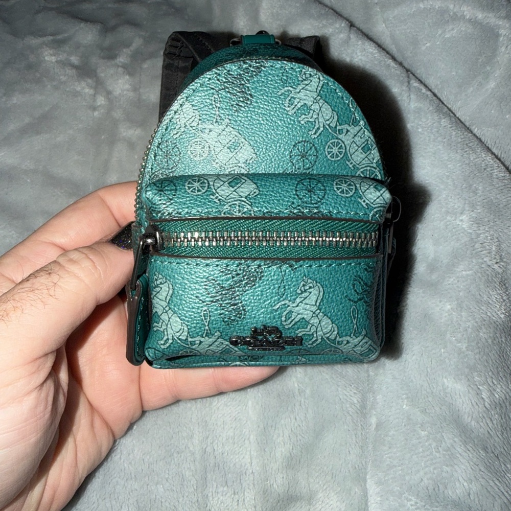 Coach mini backpack charm